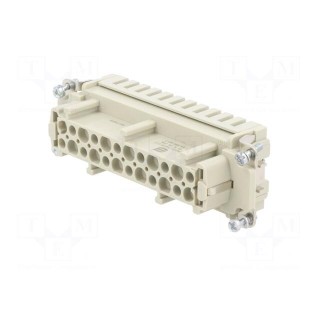 Connector: HDC | contact insert | female | Han® ES | PIN: 24 | 24+PE
