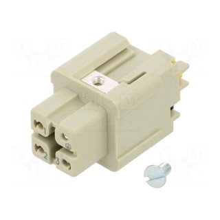 Connector: HDC | contact insert | female | Han® A | PIN: 4 | 3+PE | 10A