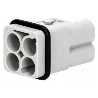 Connector: HDC | contact insert | male | Han Q | PIN: 4 | 3+PE | size 3A