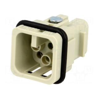 Connector: rectangular | male | Han Q | PIN: 8 | 7+PE | size 3A | crimped