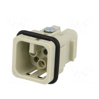 Connector: rectangular | male | Han Q | PIN: 8 | 7+PE | size 3A | crimped