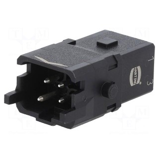 Connector: HDC | contact insert | male | Han® 1A | PIN: 4 | 3P+PE