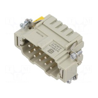 Connector: HDC | contact insert | male | Han® ES | PIN: 10 | 10+PE | 16A