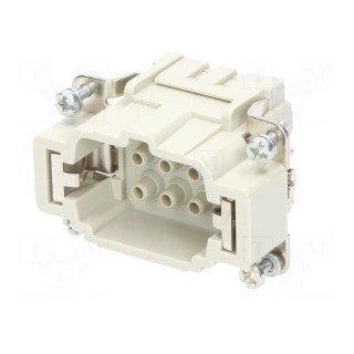 Connector: rectangular | male | Han E HMC | PIN: 6 | size 6B | crimped