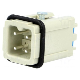 Connector: HAN | male | Quick Lock | PIN: 4 | 3+PE | size 3A | 10A | 600V