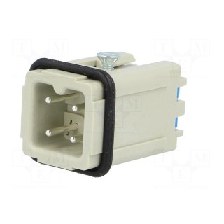 Connector: HAN | male | Quick Lock | PIN: 4 | 3+PE | size 3A | 10A | 600V