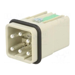 Connector: HAN | male | Quick Lock | PIN: 6 | 5+PE | size 3A | 16A | 400V