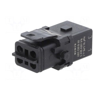 Connector: HDC | contact insert | female | Han® 1A | PIN: 4 | 3P+PE