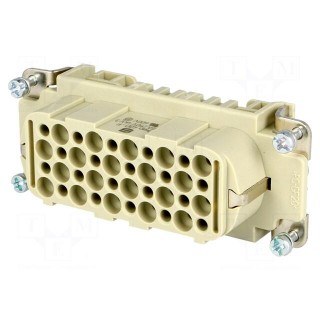 Connector: HDC | contact insert | female | Han® D | PIN: 40 | 40+PE | 10A
