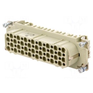 Connector: HDC | contact insert | female | Han® D | PIN: 64 | 64+PE | 10A