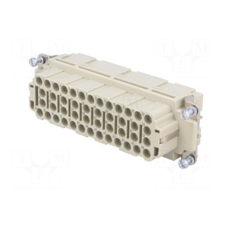 Connector: HDC | contact insert | female | Han® EE | PIN: 46 | 46+PE