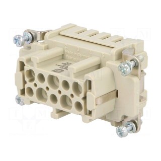 Connector: HDC | contact insert | female | Han® Ex | PIN: 10 | 10+PE