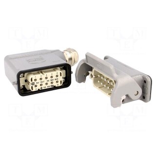 Connector: HDC | male + female | plug + socket,complete set | 10+PE