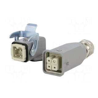 Connector: HAN | male + female | plug + socket | Han Kit | PIN: 4 | 3+PE