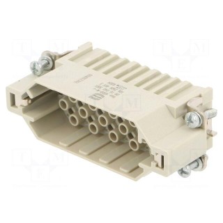 Connector: HDC | contact insert | male | Han® DD | PIN: 40 | 40+PE | 10A