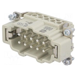 Connector: rectangular | male | Han E | PIN: 10 | 10+PE | size 10B | 16A