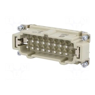 Connector: HDC | contact insert | male | Han E® | PIN: 16 | 16+PE | 16A