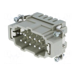 Connector: HDC | contact insert | male | Han® ES | PIN: 10 | 10+PE | 16A