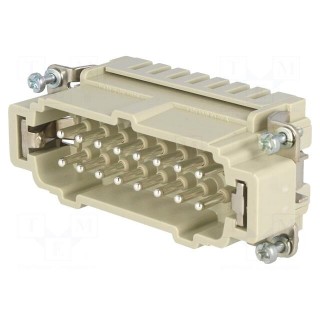 Connector: HDC | contact insert | male | Han® ES | PIN: 16 | 16+PE | 16A