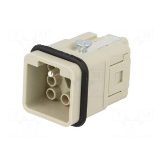 Connector: HDC | contact insert | male | Han Q | PIN: 8 | 7+PE | size 3A