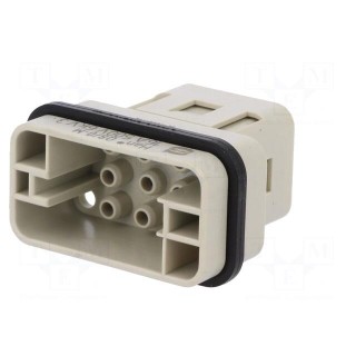 Connector: HDC | male | Han Q | PIN: 8 | Compact | crimped