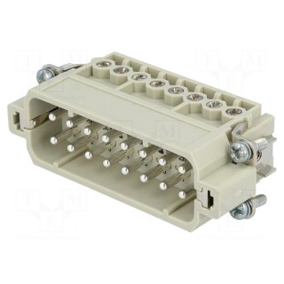 Connector: HDC | contact insert | male | Han® A | PIN: 16 | 16+PE | 16A