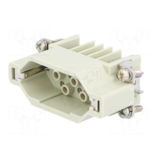 Connector: HDC | contact insert | male | Han® D | PIN: 15 | 15+PE | 10A