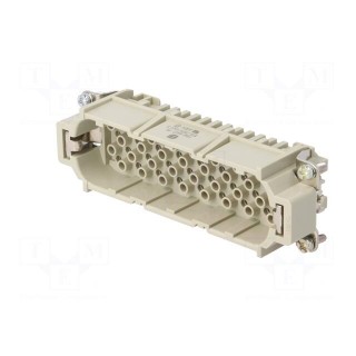 Connector: HDC | contact insert | male | Han® D | PIN: 64 | 64+PE | 10A