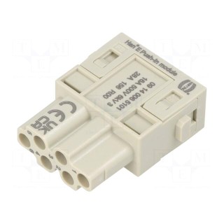 Connector: HDC | module | female | Han-Modular® | PIN: 6 | push-in | 16A