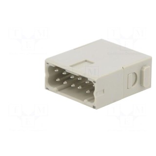 Connector: HDC | module | male | Han-Modular® | PIN: 12 | push-in | 10A
