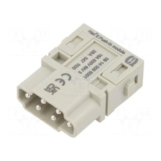 Connector: HDC | module | male | Han-Modular® | PIN: 6 | push-in | 16A