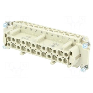 Connector: rectangular | female | Han E | PIN: 24 | 24+PE | 16A | 500V