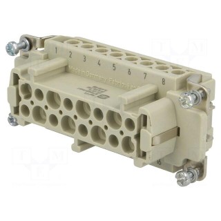 Connector: HDC | contact insert | female | Han® Ex | PIN: 16 | 16+PE
