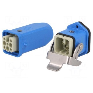 Connector: HDC | male + female | plug + socket,complete set | PIN: 8