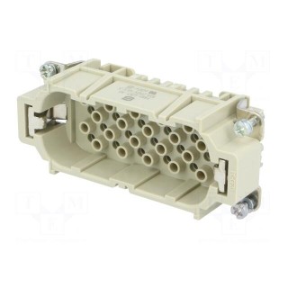 Connector: HDC | contact insert | male | Han® D | PIN: 40 | 40+PE | 10A