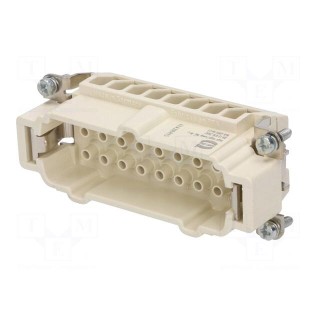 Connector: rectangular | male | Han E High Temp | PIN: 16 | size 16B