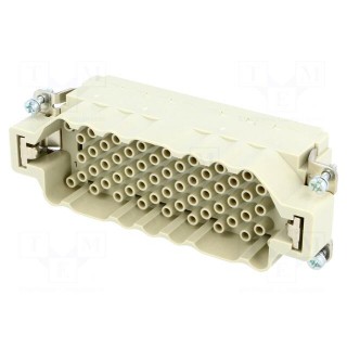 Connector: HDC | contact insert | male | Han® EEE | PIN: 64 | 64+PE | 16A