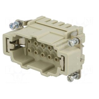 Connector: HDC | contact insert | male | Han® Ex | PIN: 10 | 10+PE | 16A