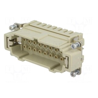 Connector: HDC | contact insert | male | Han® Ex | PIN: 16 | 16+PE | 16A