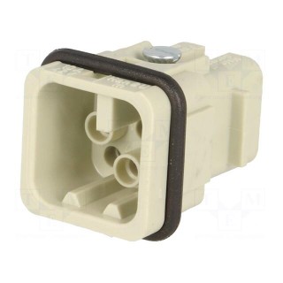 Connector: HDC | contact insert | male | Han® D | PIN: 8 | size 3A | 10A