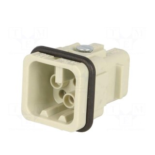 Connector: HDC | contact insert | male | Han® D | PIN: 8 | size 3A | 10A