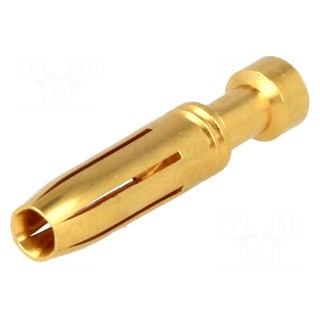 Contact | female | copper alloy | gold-plated | 1.5mm2 | 16AWG | crimped