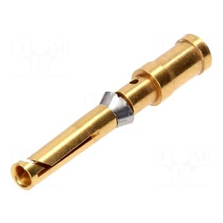 Contact | female | copper alloy | gold-plated | 2.5mm2 | 14AWG | crimped
