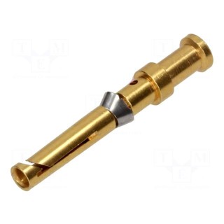 Contact | female | copper alloy | gold-plated | 0.5mm2 | 20AWG | crimped