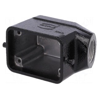 Enclosure: for HDC connectors | Han® B | size 6B | for latch | angled