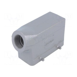 Enclosure: for HDC connectors | Han B | size 16B | for cable | angled