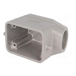 Enclosure: for HDC connectors | Han B | size 6B | for cable | angled