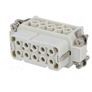 Connector: HDC | contact insert | female | S-A | PIN: 10 | 10+PE | 16A