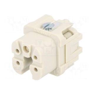Connector: HDC | contact insert | female | S-A | PIN: 5 | 4+PE | size 3A