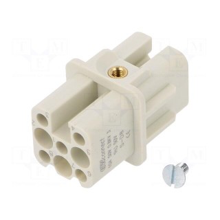 Connector: HDC | contact insert | female | S-D8 | PIN: 8 | size 3A | 10A